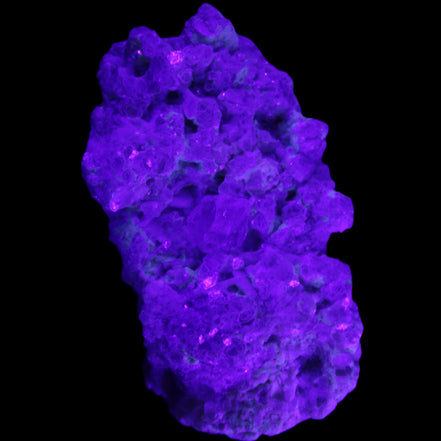 Clear Quartz, Green Tourmaline, Lepidolite and Feldspar 83*47*40mm 179g in UV light - Rocks and Things Store