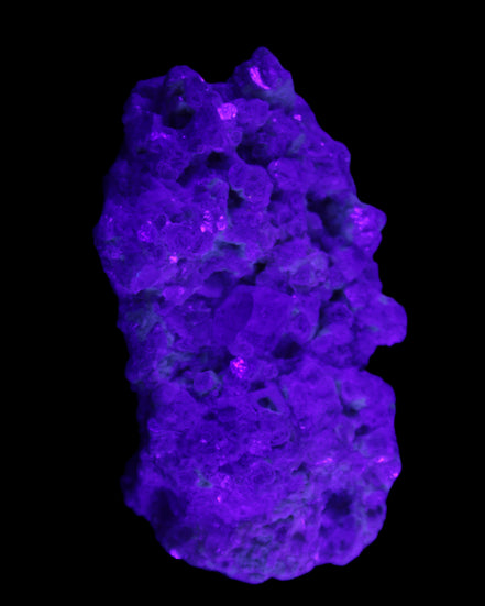 Clear Quartz, Green Tourmaline, Lepidolite and Feldspar 83*47*40mm 179g in UV light - Rocks and Things Store