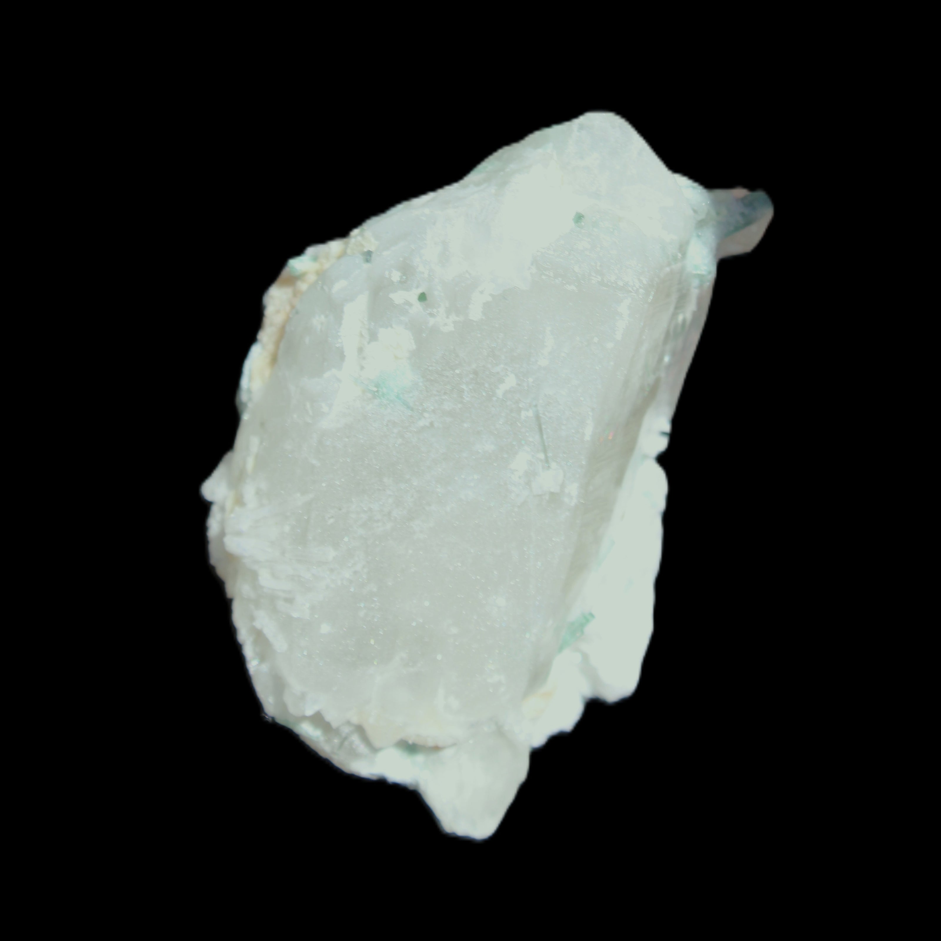 Clear Quartz with Green Tourmaline 48*35*28mm 51g in sunlight - Rocks and Things Store