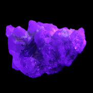 Green Tourmaline on Elestial Quartz 47*30*28mm 48g in UV light - Rocks and Things Store