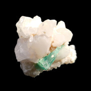 Green Tourmaline on Elestial Quartz 47*30*28mm 48g in sunlight - Rocks and Things Store