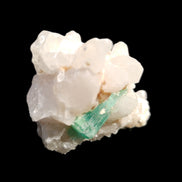 Green Tourmaline on Elestial Quartz 47*30*28mm 48g in sunlight - Rocks and Things Store