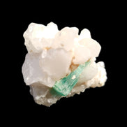 Green Tourmaline on Elestial Quartz 47*30*28mm 48g in sunlight - Rocks and Things Store