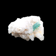 Green Tourmaline on Elestial Quartz 47*30*28mm 48g in sunlight - Rocks and Things Store