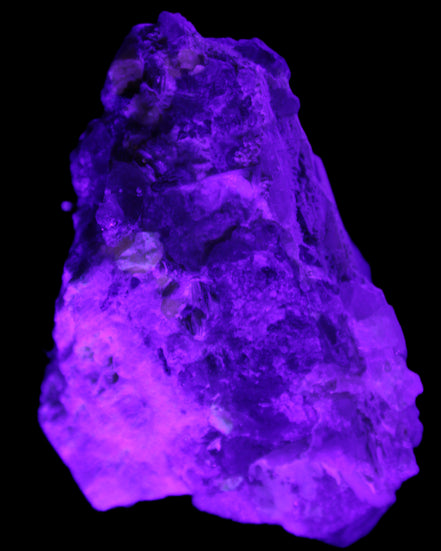 Elestial Smoky Quartz, Kunzite on Feldspar matrix 80mm 178g in UV light - Rocks and Things Store
