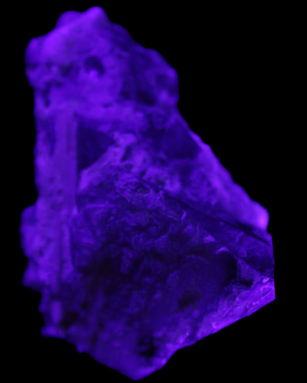 Elestial Smoky Quartz, Kunzite on Feldspar matrix 80mm 178g in UV light - Rocks and Things Store