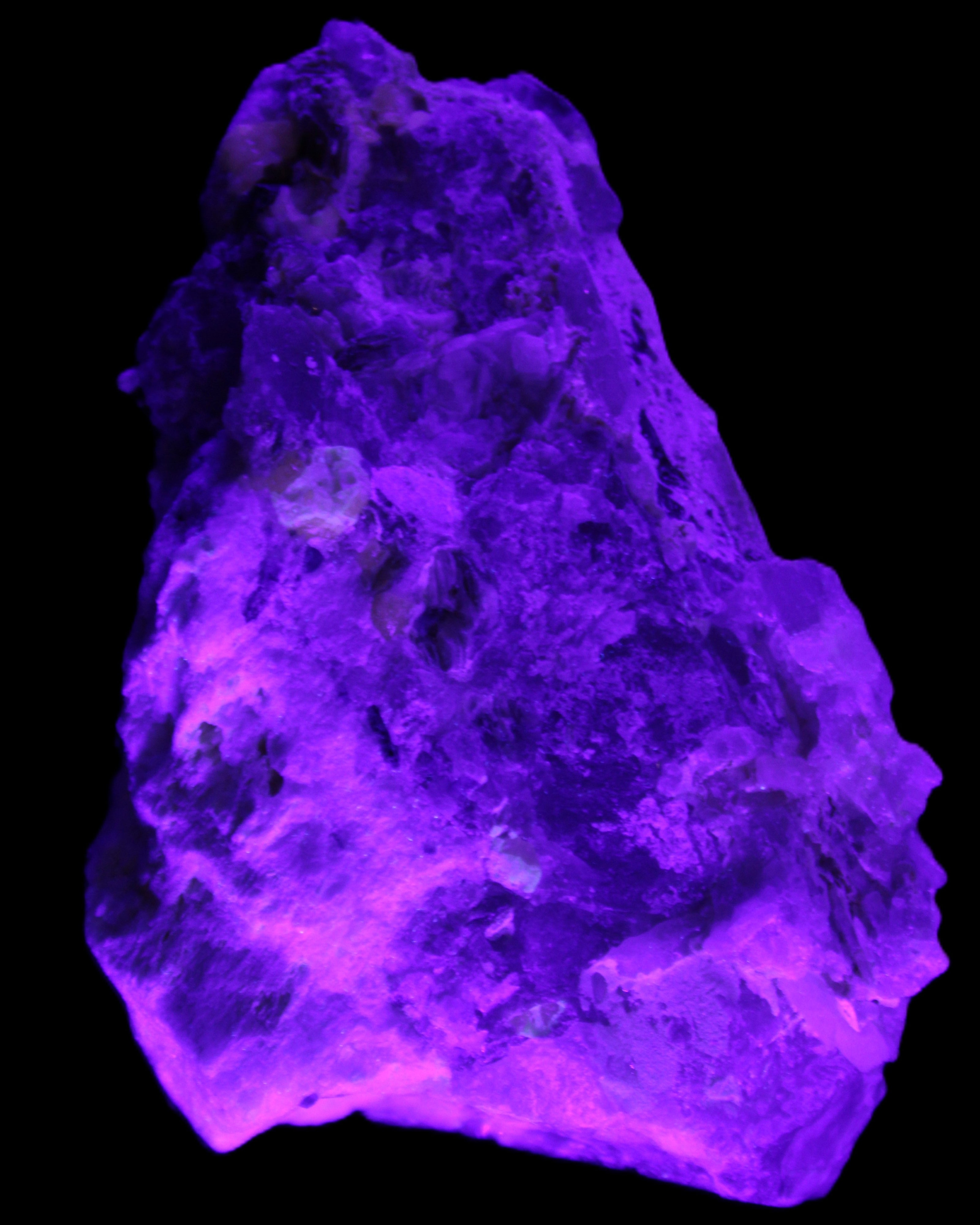 Elestial Smoky Quartz, Kunzite on Feldspar matrix 80mm 178g in UV light - Rocks and Things Store