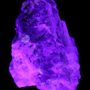 Elestial Smoky Quartz, Kunzite on Feldspar matrix 80mm 178g in UV light - Rocks and Things Store
