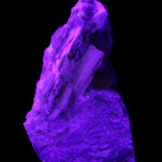 Elestial Smoky Quartz, Kunzite on Feldspar matrix 80mm 178g in UV light - Rocks and Things Store