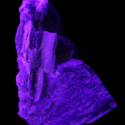 Elestial Smoky Quartz, Kunzite on Feldspar matrix 80mm 178g in UV light - Rocks and Things Store