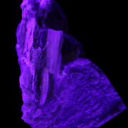 Elestial Smoky Quartz, Kunzite on Feldspar matrix 80mm 178g in UV light - Rocks and Things Store