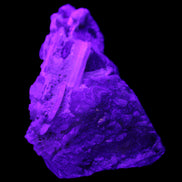 Elestial Smoky Quartz, Kunzite on Feldspar matrix 80mm 178g in UV light - Rocks and Things Store