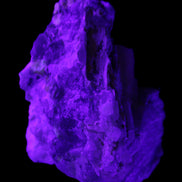 Elestial Smoky Quartz, Kunzite on Feldspar matrix 80mm 178g in UV light - Rocks and Things Store