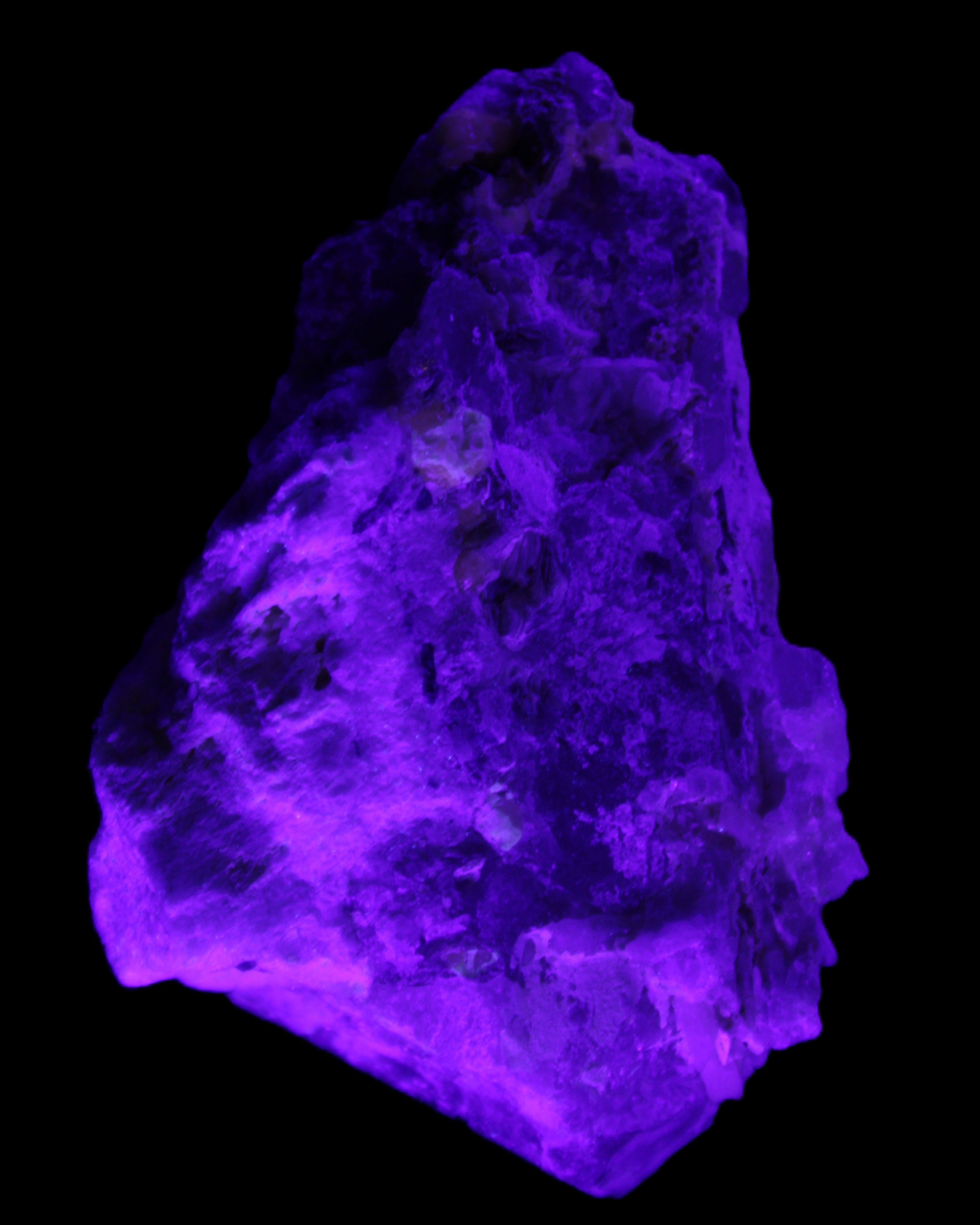 Elestial Smoky Quartz, Kunzite on Feldspar matrix 80mm 178g in UV light - Rocks and Things Store