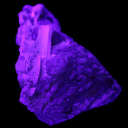 Elestial Smoky Quartz, Kunzite on Feldspar matrix 80mm 178g in UV light - Rocks and Things Store