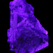 Elestial Smoky Quartz, Kunzite on Feldspar matrix 80mm 178g in UV light - Rocks and Things Store
