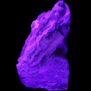 Elestial Smoky Quartz, Kunzite on Feldspar matrix 80mm 178g in UV light - Rocks and Things Store