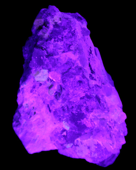 Elestial Smoky Quartz, Kunzite on Feldspar matrix 80mm 178g in UV light - Rocks and Things Store