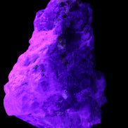 Elestial Smoky Quartz, Kunzite on Feldspar matrix 80mm 178g in UV light - Rocks and Things Store