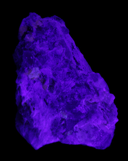 Elestial Smoky Quartz, Kunzite on Feldspar matrix 80mm 178g in UV light - Rocks and Things Store