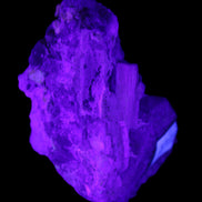 Elestial Smoky Quartz, Kunzite on Feldspar matrix 80mm 178g in UV light - Rocks and Things Store