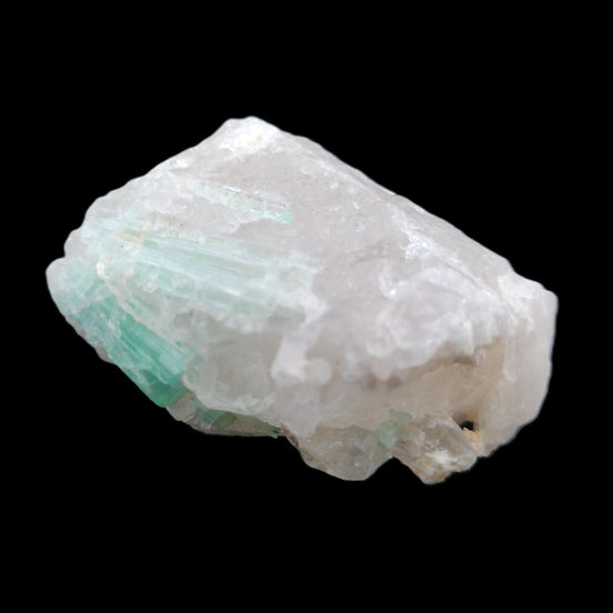 Green Tourmaline on Elestial Quartz 46*37*20mm 47g in sunlight - Rocks and Things Store