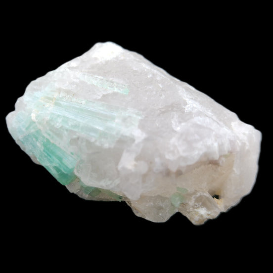 Green Tourmaline on Elestial Quartz 46*37*20mm 47g in sunlight - Rocks and Things Store