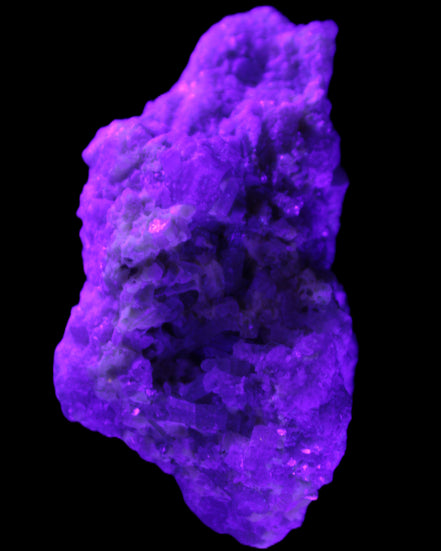 Green and Pink Tourmaline cluster on matrix 85*45*44mm 171g in UV light - Rocks and Things Store