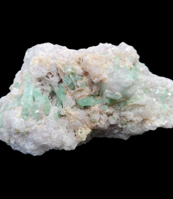 Green and Pink Tourmaline cluster on matrix 85*45*44mm 171g in sunlight - Rocks and Things Store