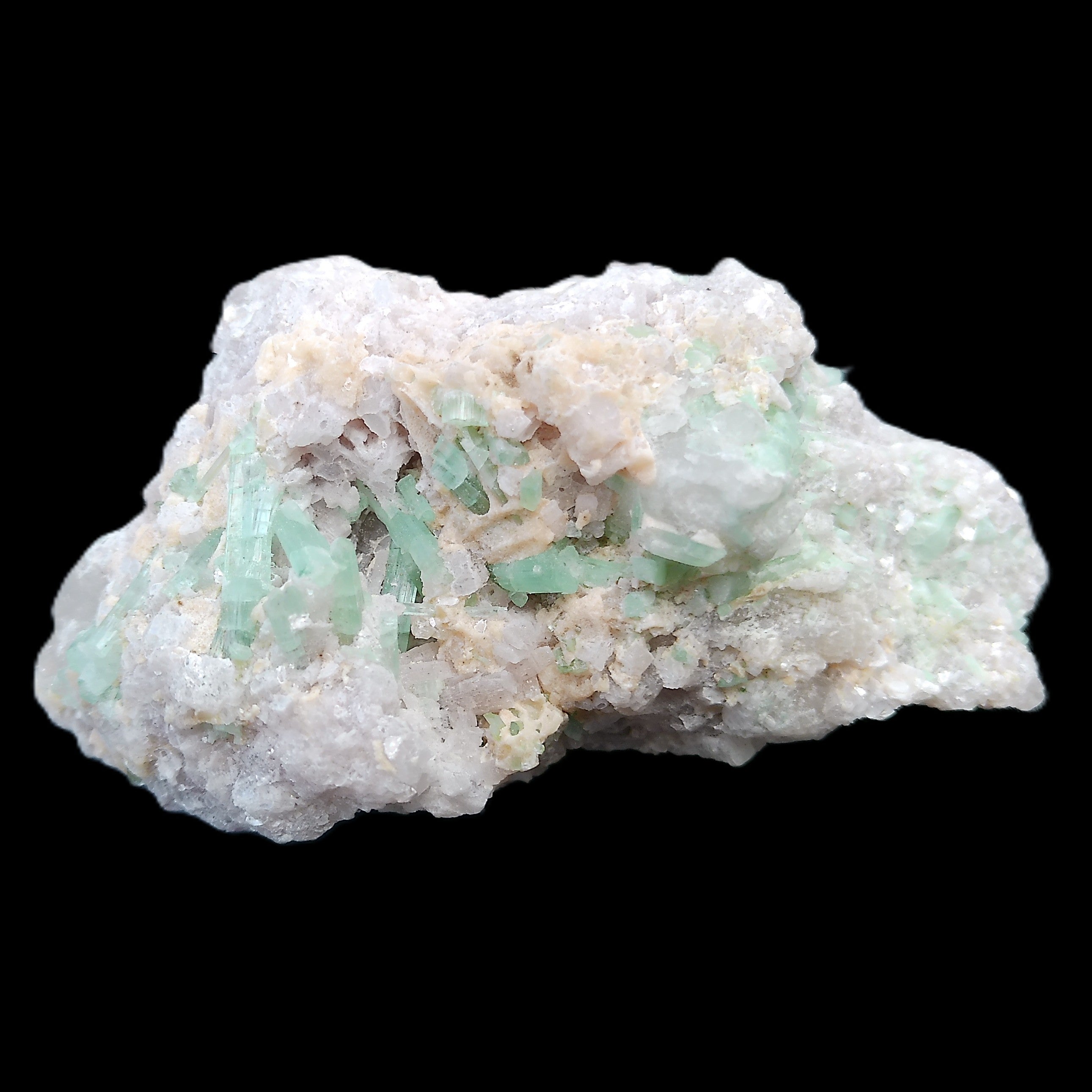 Green and Pink Tourmaline cluster on matrix 85*45*44mm 171g in sunlight - Rocks and Things Store