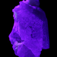 Green Tourmaline on Elestial Quartz 64*30*30mm 52g in UV light - Rocks and Things Store