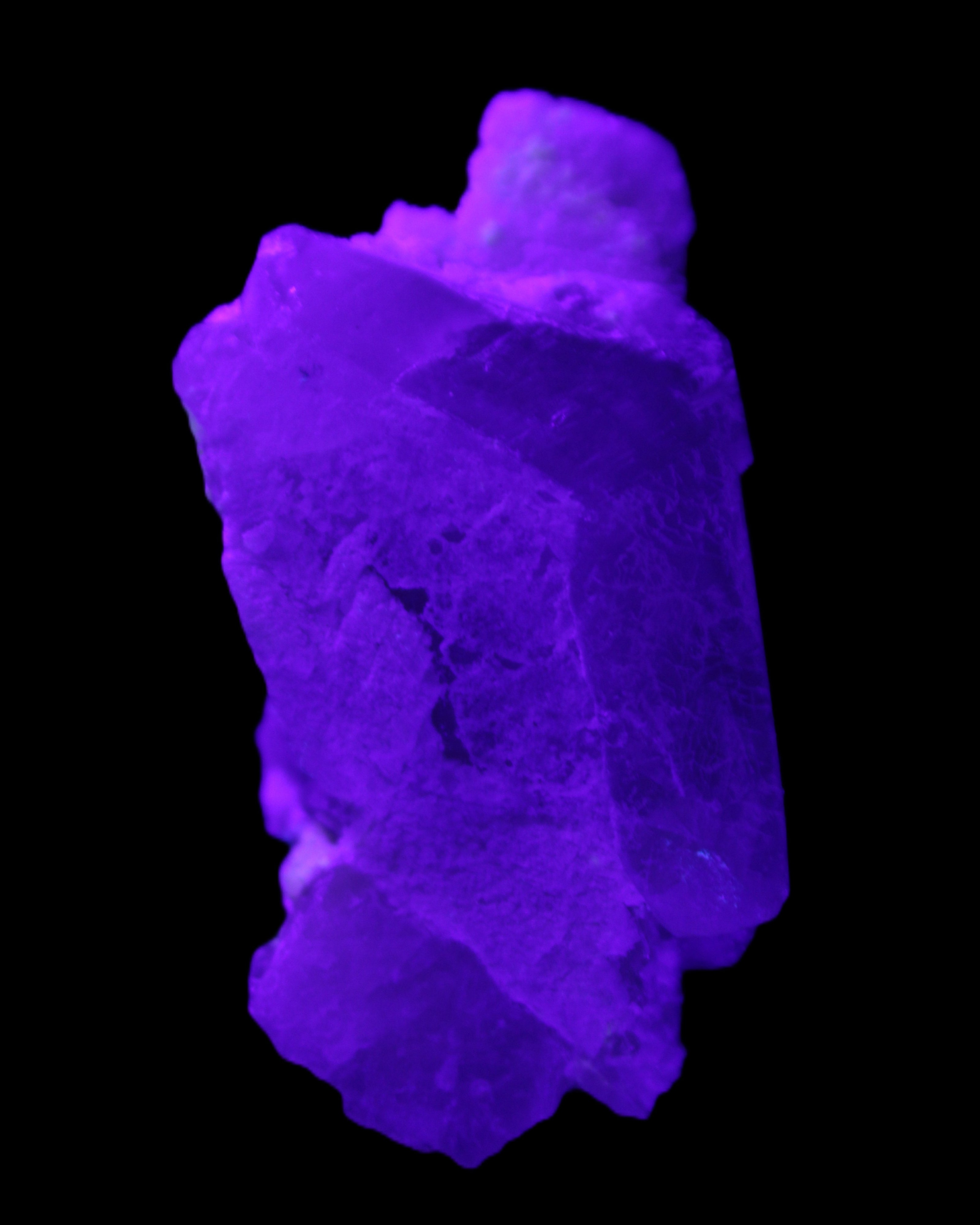 Green Tourmaline on Elestial Quartz 64*30*30mm 52g in UV light - Rocks and Things Store