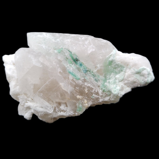 Green Tourmaline on Elestial Quartz 64*30*30mm 52g in sunlight - Rocks and Things Store