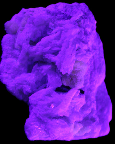 Apatite and hidden crystal on Mica and Feldspar matrix 47*38*24mm 51g in UV light - Rocks and Things Store