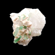 Green Tourmaline on Elestial Quartz 45*29*32mm 40.6g in sunlight - Rocks and Things Store