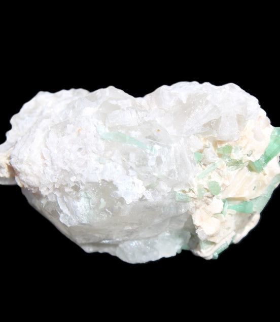 Green Tourmaline on Elestial Quartz 45*29*32mm 40.6g in sunlight - Rocks and Things Store