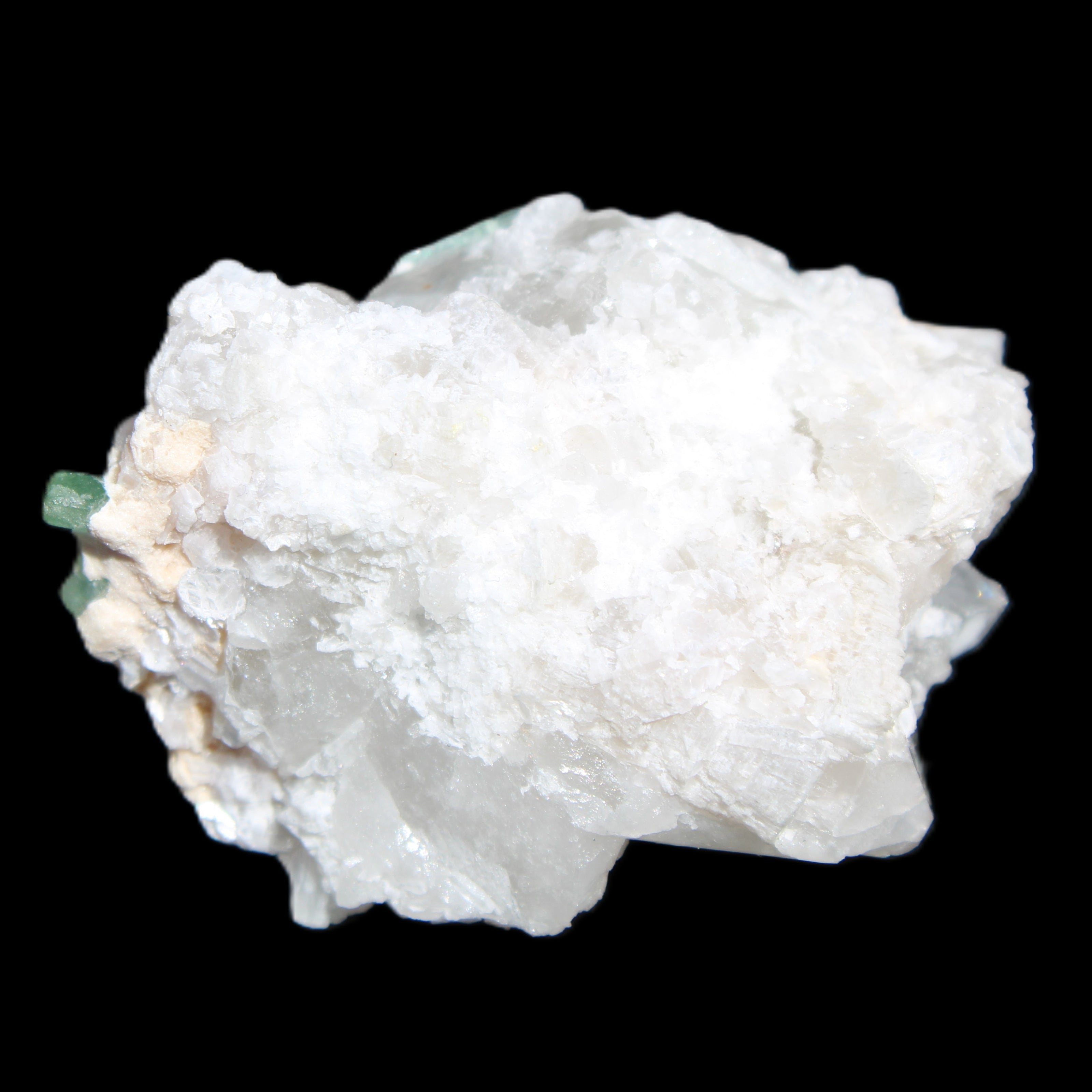 Green Tourmaline on Elestial Quartz 45*29*32mm 40.6g in sunlight - Rocks and Things Store