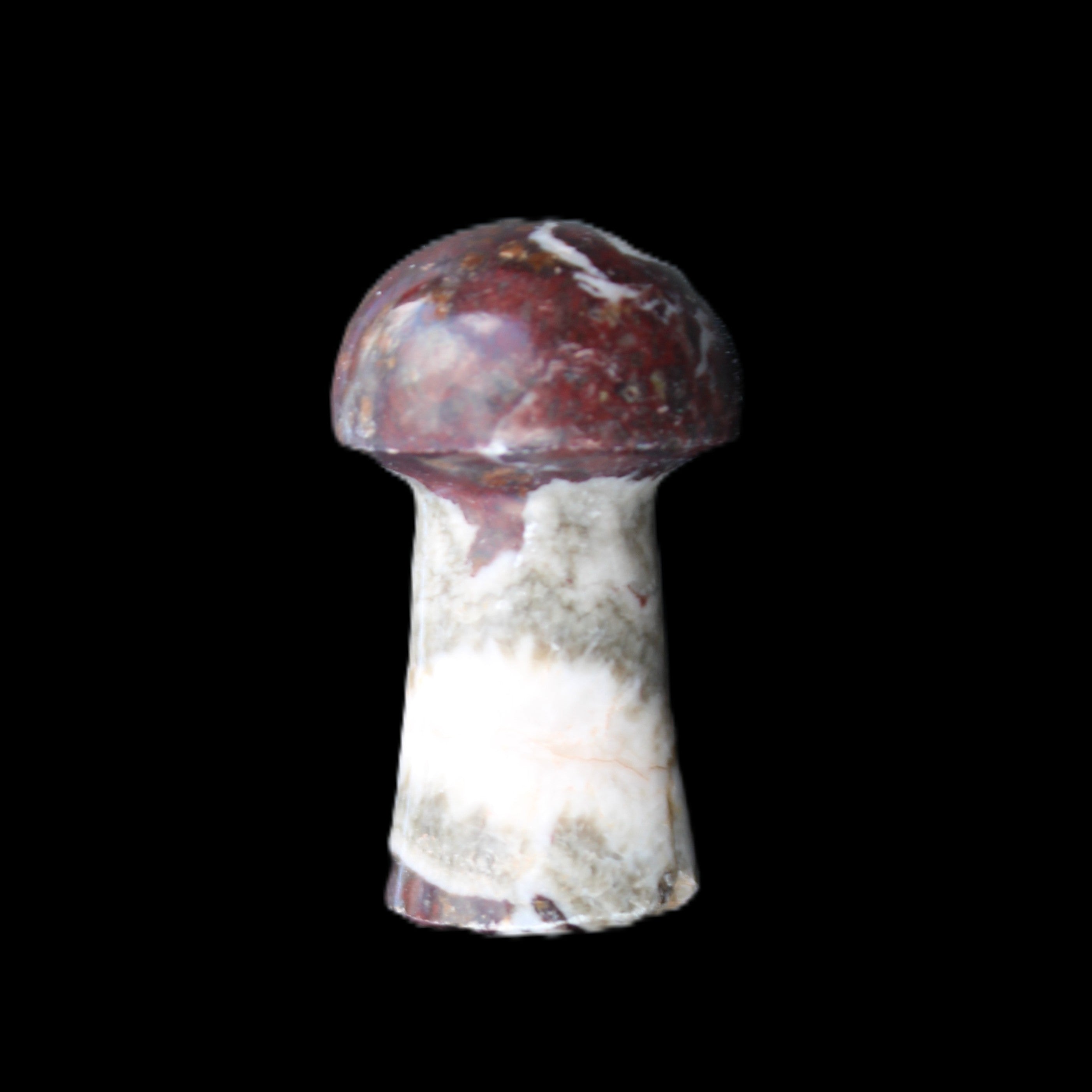 Red and White Jasper Marble mushroom 30-36mm 14-19g in sunlight - Rocks and Things Store