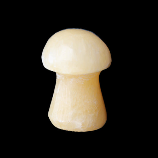 Yellow Calcite mushroom 26-30mm 8-12g in sunlight - Rocks and Things Store