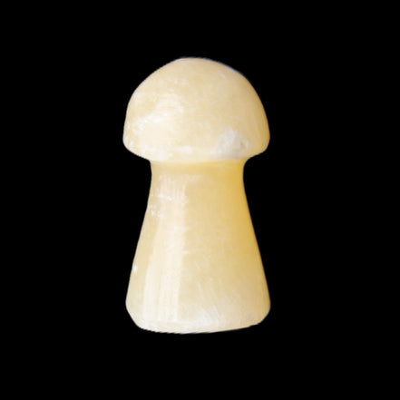 Yellow Calcite mushroom 26-30mm 8-12g in sunlight - Rocks and Things Store