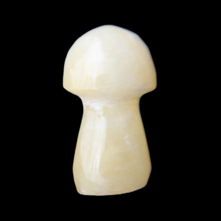 Yellow Calcite mushroom 26-30mm 8-12g in sunlight - Rocks and Things Store