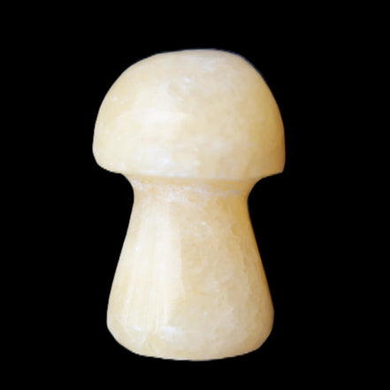 Yellow Calcite mushroom 26-30mm 8-12g in sunlight - Rocks and Things Store