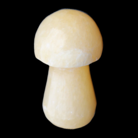 Yellow Calcite mushroom 26-30mm 8-12g in sunlight - Rocks and Things Store