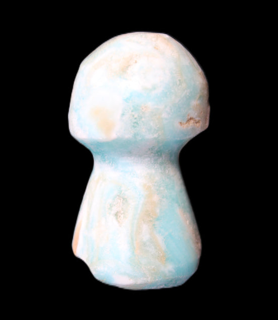 Blue Aragonite mushroom 30-32mm 12-15g in sunlight - Rocks and Things Store
