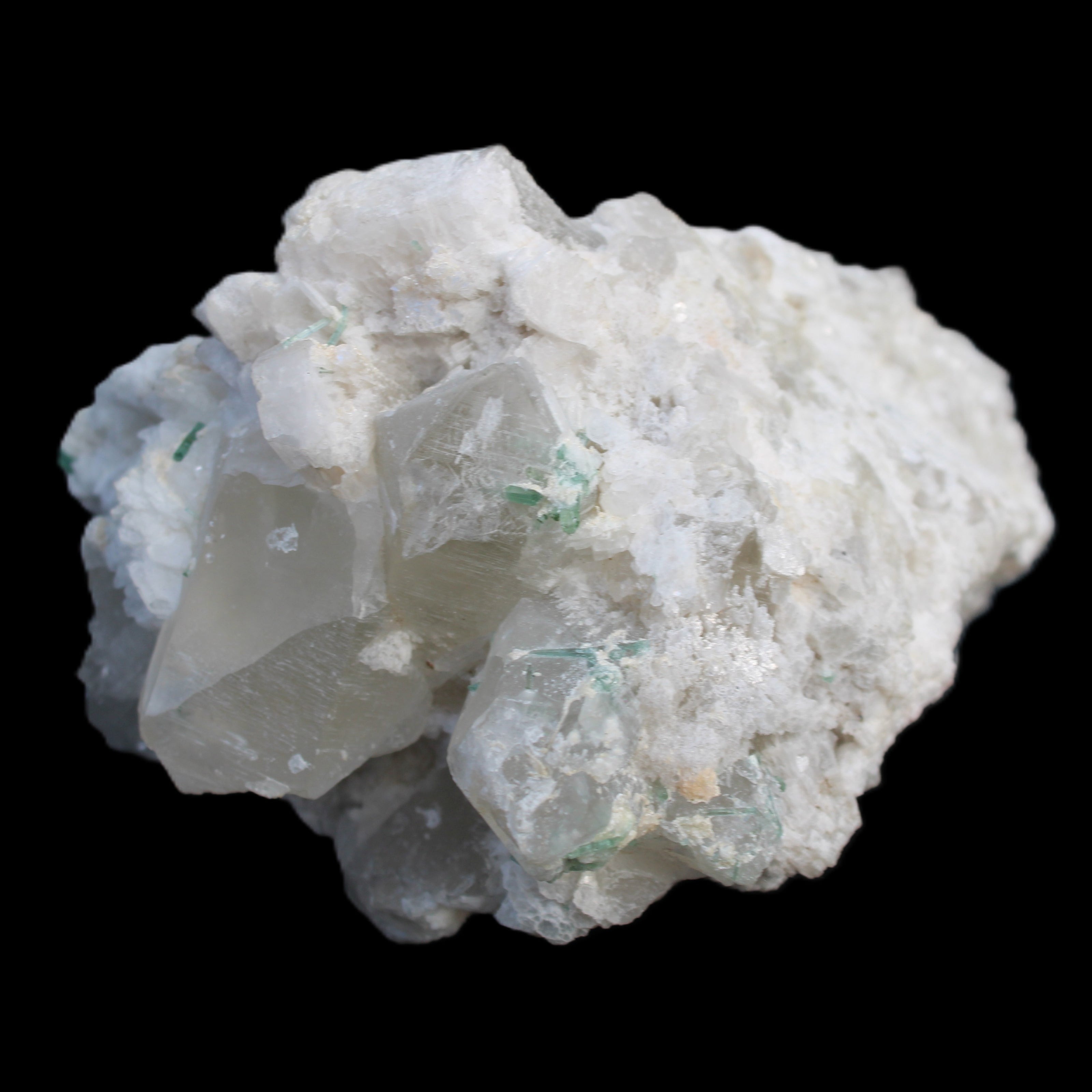 Clear Quartz bouquet with Green Tourmaline, Lepidolite and Feldspar 83*47*40mm 528g in sunlight - Rocks and Things Store