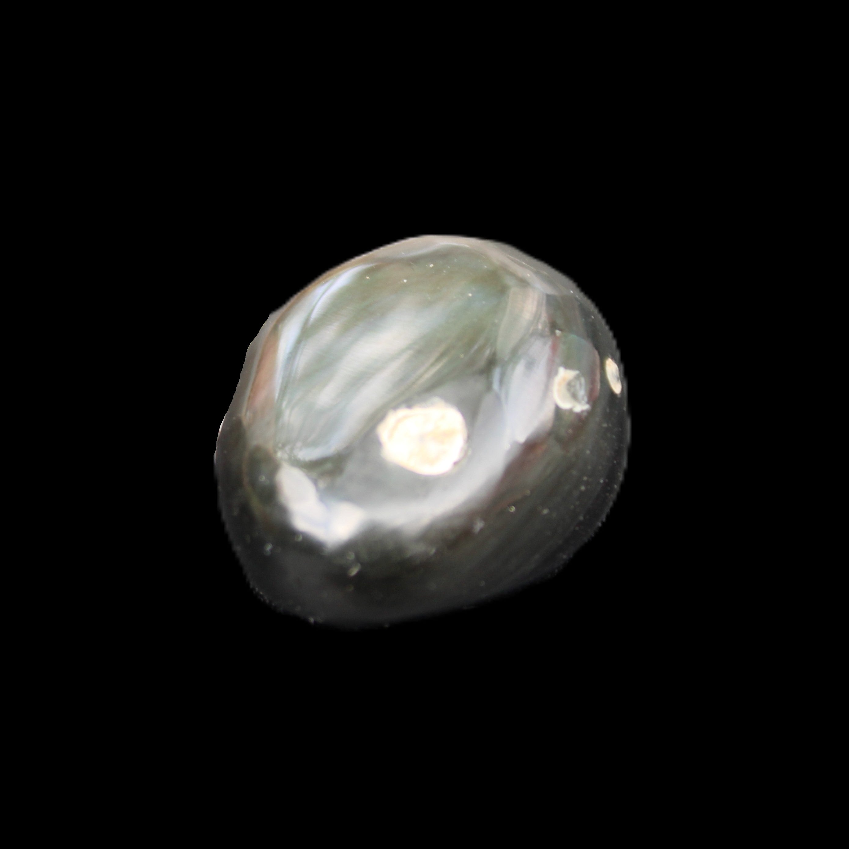 Polished Silver Obsidian stone 25-28mm 7-8g in sunshine - Rocks and Things Store