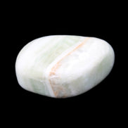 Pistachio Calcite tumbled stone 25-40mm 20-30g in sunlight - Rocks and Things Store