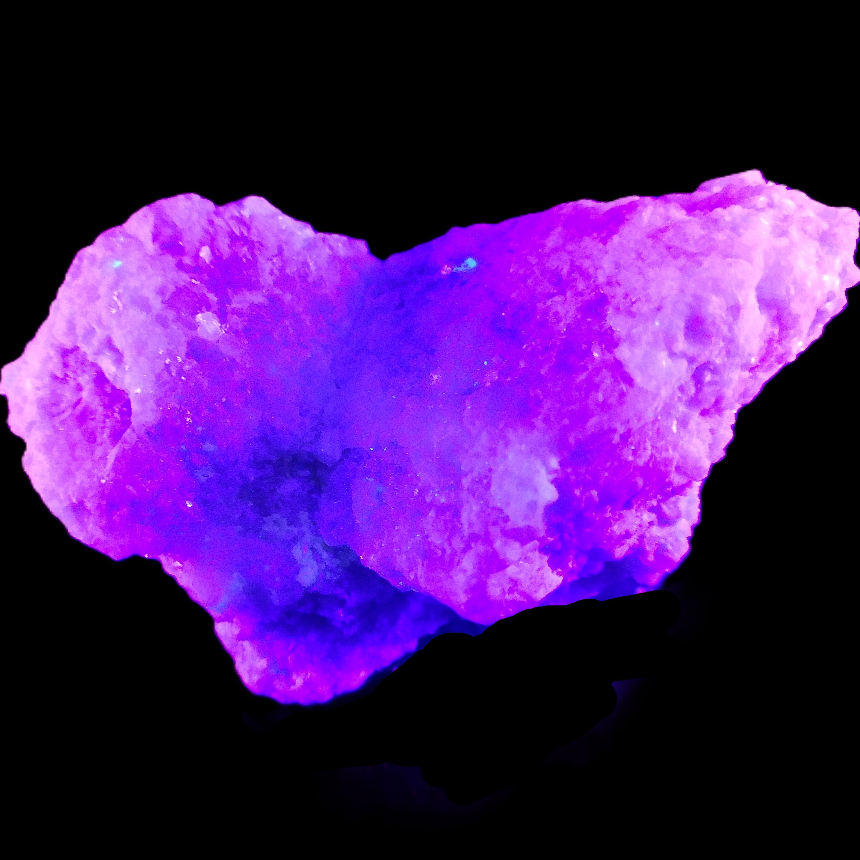 Green and Pink Tourmaline cluster on matrix 85*45*44mm 171g in UV light - Rocks and Things Store