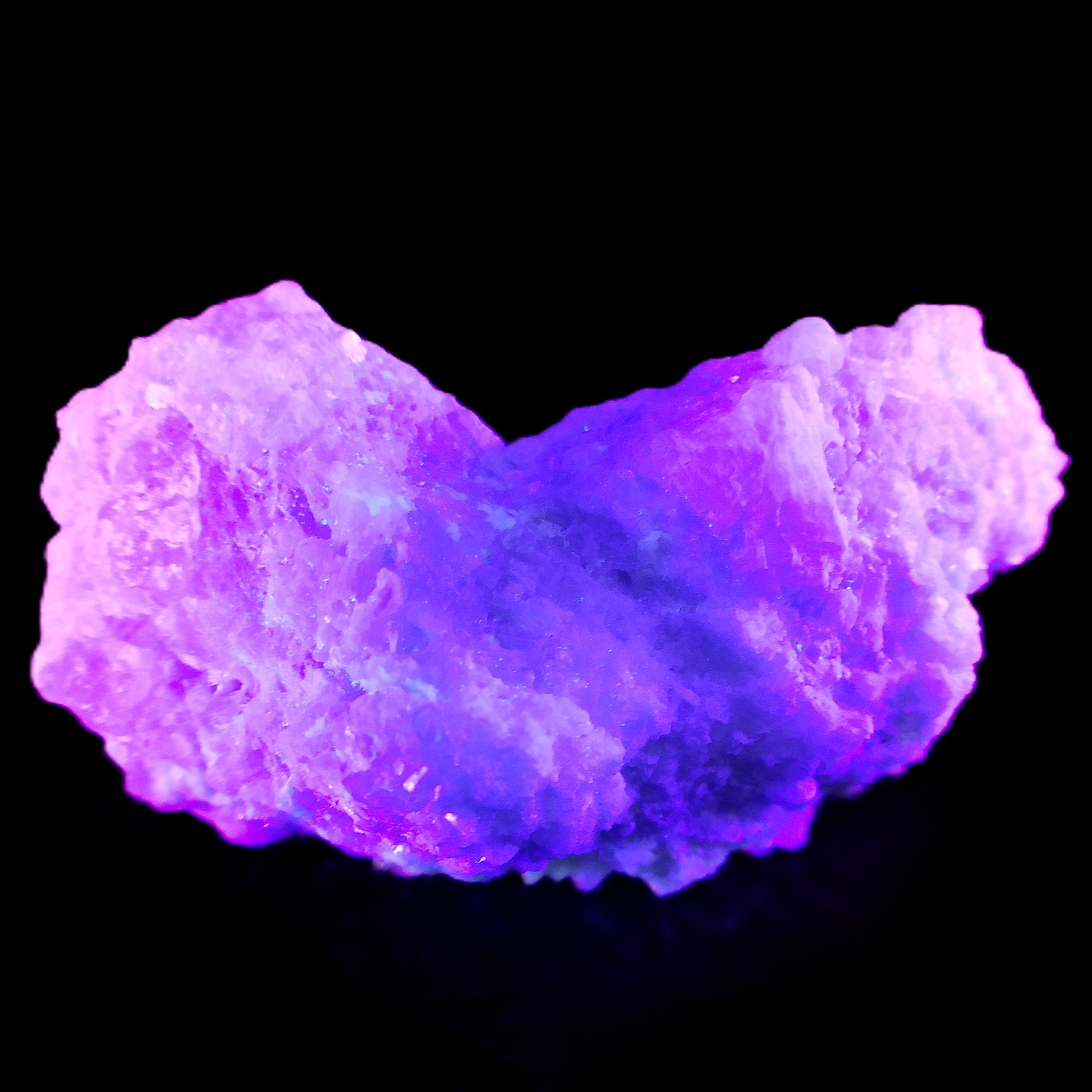 Green and Pink Tourmaline cluster on matrix 85*45*44mm 171g in UV light - Rocks and Things Store
