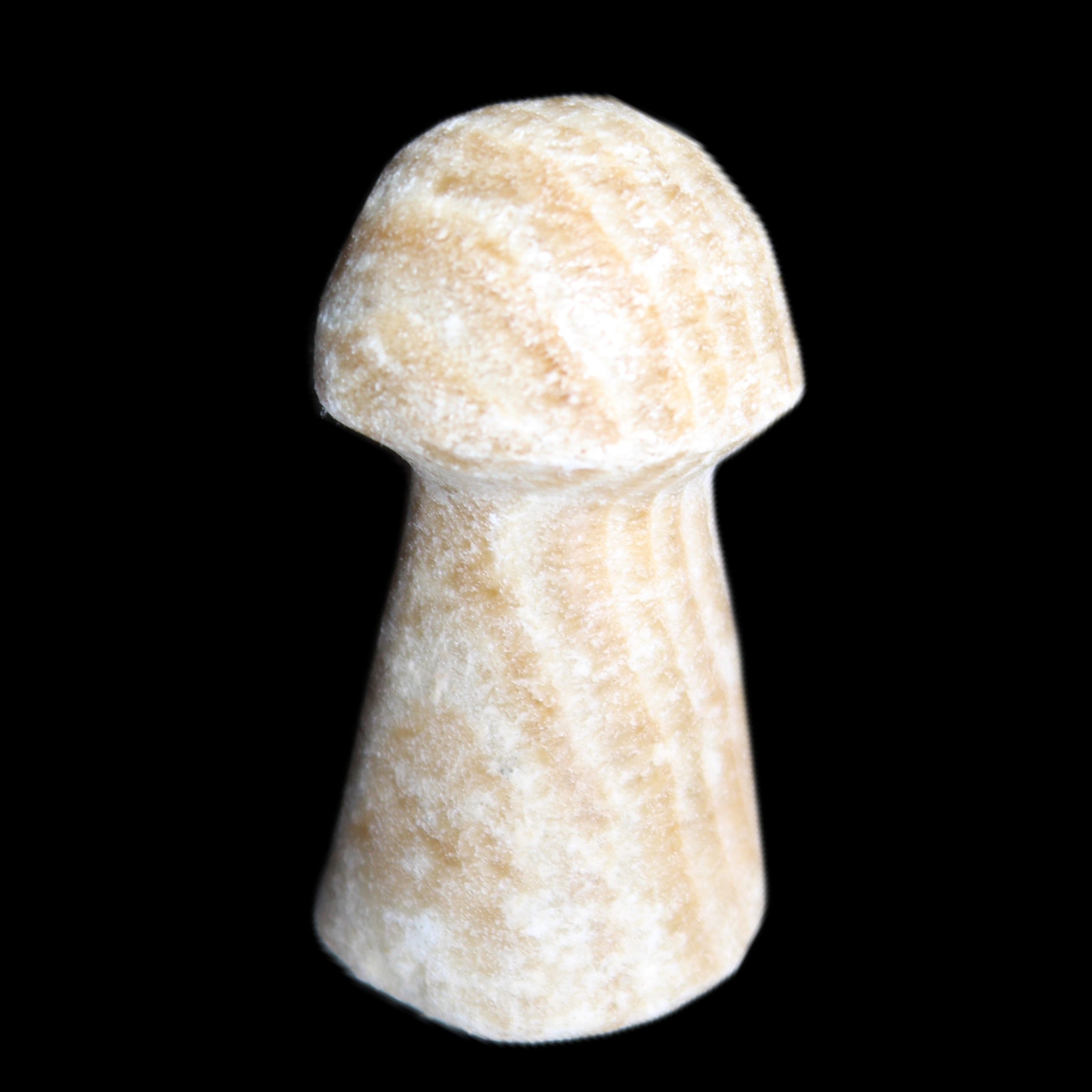 Pale Chocolate Calcite mushroom 27-33mm 7-15g in sunlight - Rocks and Things Store